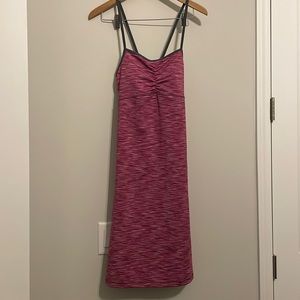 Dakini Sport Athletic Padded Tank Dress Pink Marled Sz L EUC